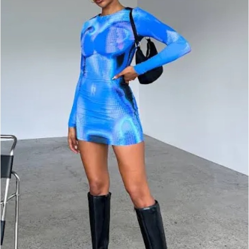 Soulmate Long Sleeve Mini Dress Milky Way